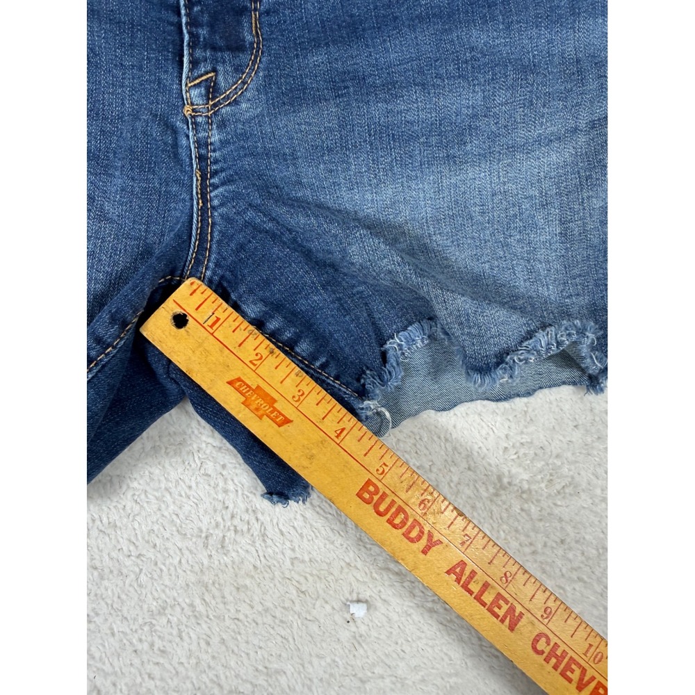 Seven7 Denim Shorts Womens 10 Blue Excellent Frayed Raw Hem Casual Cutoffs - Picture 6 of 10